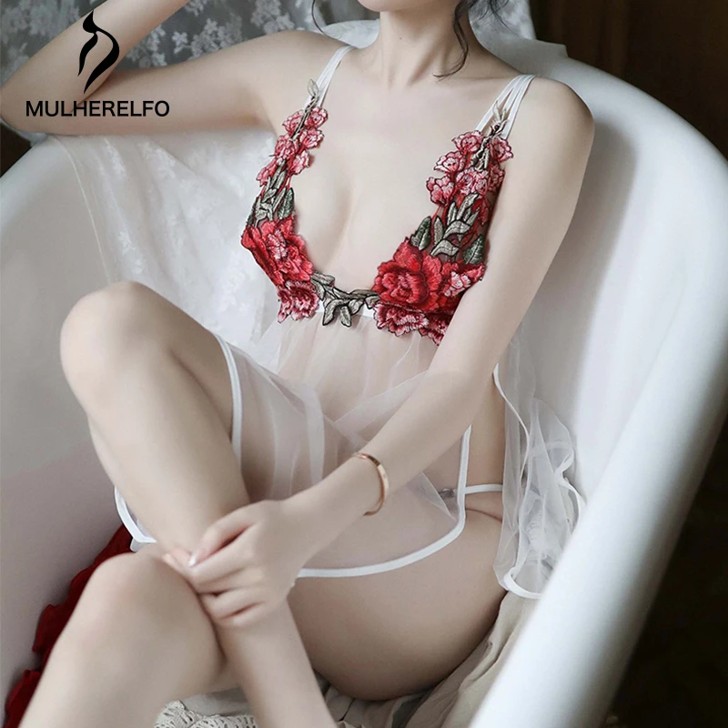 Sexy Camis Flower See Through Mini Woman Sleepwear Sleeveless Split Applique Lady Lingerie Sexy Home Costume Erotic Nightwear
Sexy Camis Flower See Through Mini Woman Sleepwear Sleeveless Split Applique Lady Lingerie Sexy Home Costume Erotic Nightwear