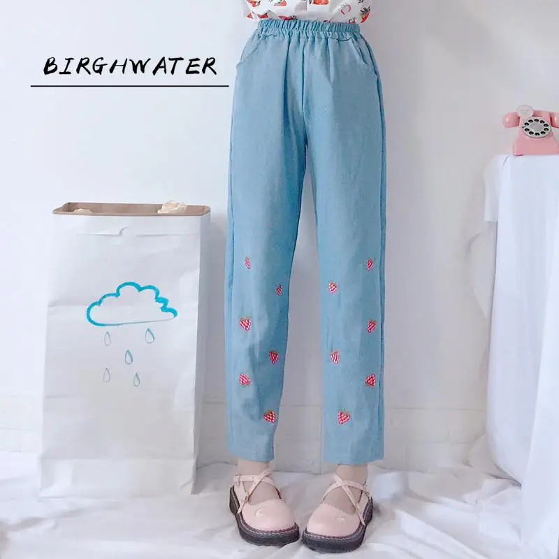 Women's Pant Korean Punk Harajuku Ulzzang Super Fruit Strawberry Embroidered Denim Trousers Female Cute Japan Kawaii Button
Women's Pant Korean Punk Harajuku Ulzzang Super Fruit Strawberry Embroidered Denim Trousers Female Cute Japan Kawaii Button