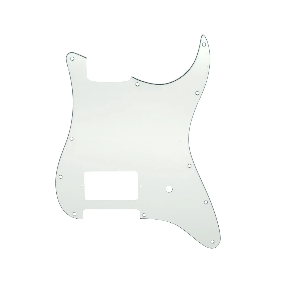 

Musiclily Pro 11 Holes Single Covered Humbucker and Pot Slot Pickguard For USA/Mexico Fender Tom Delonge Strat, 3ply Aged White