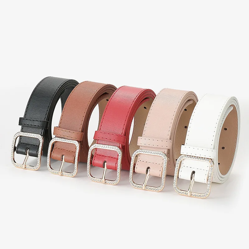 Punk Belts for Women PU Leather Luxury Brand Square Rhinestone Buckle Waist Strap Trousers Jeans Ladies Female Waistband
Punk Belts for Women PU Leather Luxury Brand Square Rhinestone Buckle Waist Strap Trousers Jeans Ladies Female Waistband