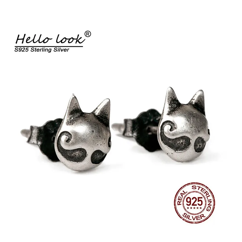 HelloLook Cute Cat Earrings 100% 925 Sterling Silver Stud Earring for Women Gothic Cat Ear Studs Anti-allergy Jewelry 
HelloLook Cute Cat Earrings 100% 925 Sterling Silver Stud Earring for Women Gothic Cat Ear Studs Anti-allergy Jewelry