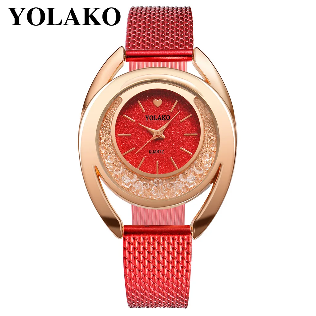Quicksand diamond decoration watch personality half moon shape double dial PVC quartz watch female watch
Quicksand diamond decoration watch personality half moon shape double dial PVC quartz watch female watch