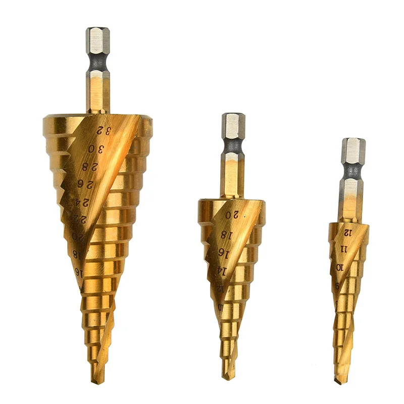 3Pcs HSS Spiral Grooved Center Drill Bit Pagoda Shape Hole Cutter 4-32 4-20 4-12mm Carbide Titanium Step Cone Drill Bit Set
3Pcs HSS Spiral Grooved Center Drill Bit Pagoda Shape Hole Cutter 4-32 4-20 4-12mm Carbide Titanium Step Cone Drill Bit Set