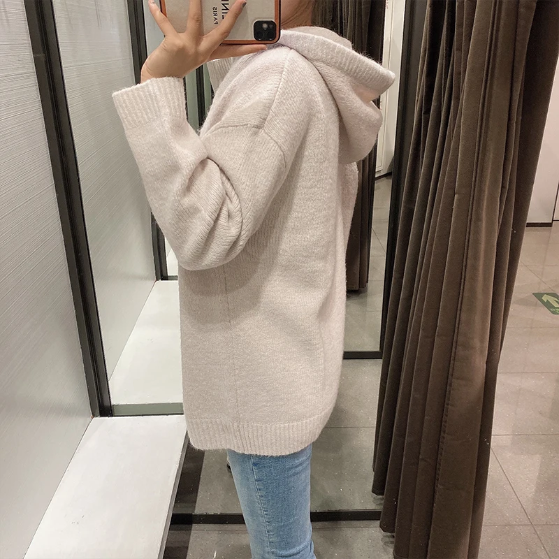 ZA 2020 new women Loose knitting hoodie sweatshirts winter Kangaroo pocket ladies pullovers warm pocket hooded jacket
ZA 2020 new women Loose knitting hoodie sweatshirts winter Kangaroo pocket ladies pullovers warm pocket hooded jacket