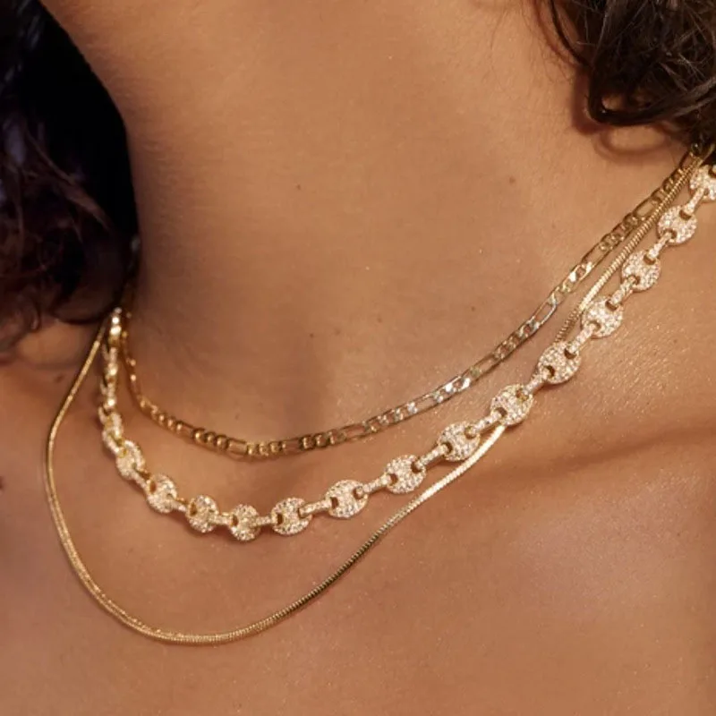 GHIDBK Double Layer Snake Figaro Chain Necklaces For Women Ladies 316L Titanium Steel Stacking Necklace Trendy Street Style Gift
GHIDBK Double Layer Snake Figaro Chain Necklaces For Women Ladies 316L Titanium Steel Stacking Necklace Trendy Street Style Gift