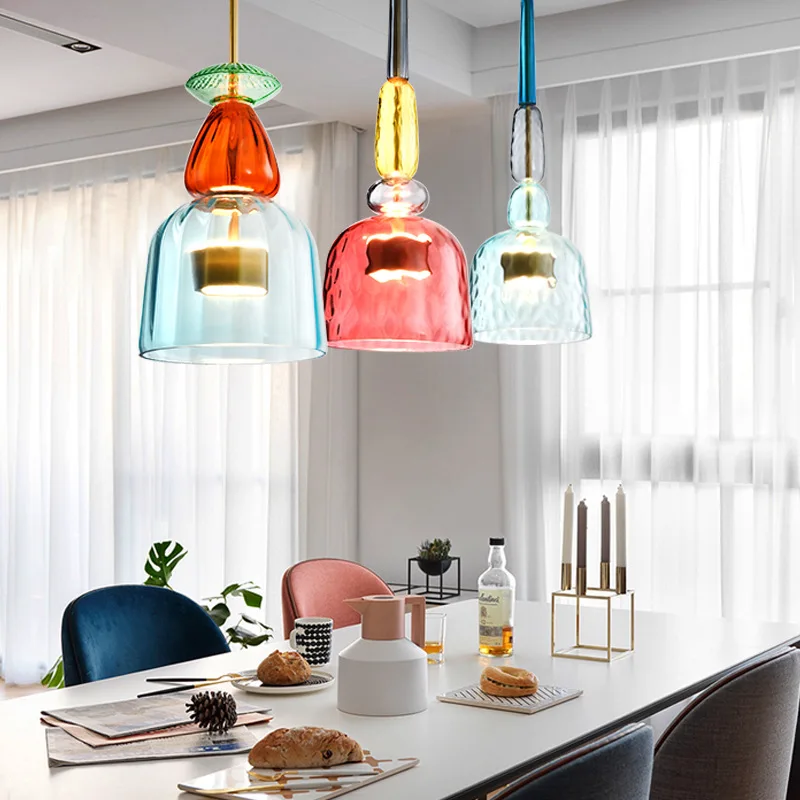 Modern Color Glass Pendant Light for Restaurant Living Dining Room Home Decor Hanging Lamp Creative Minimalist E27 Pendant Lamp
Modern Color Glass Pendant Light for Restaurant Living Dining Room Home Decor Hanging Lamp Creative Minimalist E27 Pendant Lamp