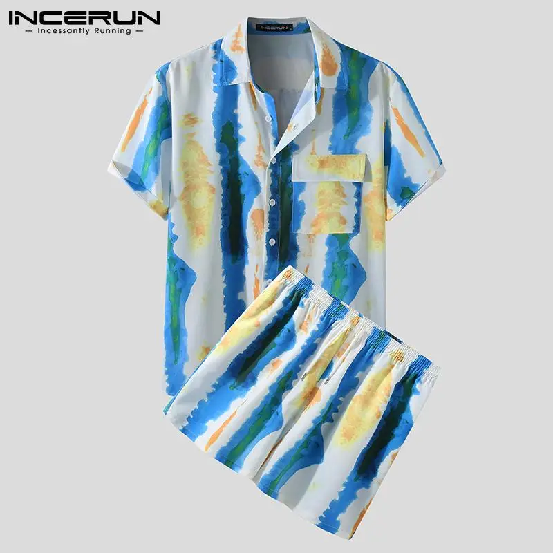 INCERUN Men Hawaiian Sets Printing Lapel Short Sleeve Shirt Drawstring Shorts 2021 Vacation Streetwear Casual Men Suits S-5XL
INCERUN Men Hawaiian Sets Printing Lapel Short Sleeve Shirt Drawstring Shorts 2021 Vacation Streetwear Casual Men Suits S-5XL
