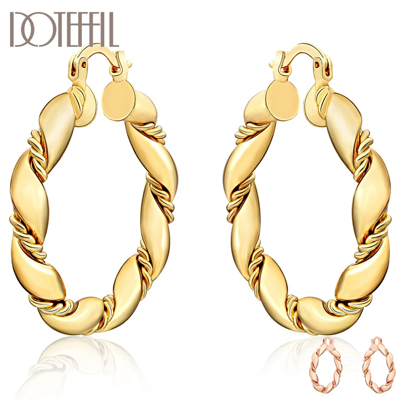 DOTEFFIL Gold Round Twist Rose Gold Earring Fashion Charm Women Wedding Engagement Jewelry
DOTEFFIL Gold Round Twist Rose Gold Earring Fashion Charm Women Wedding Engagement Jewelry