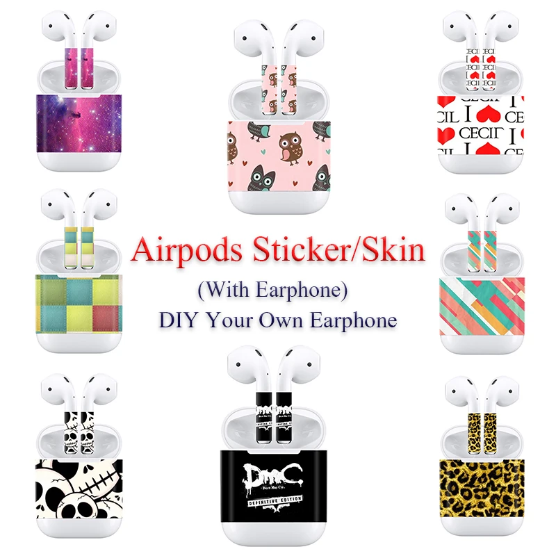 2018 Новая мода мультфильм печатная наклейка для Apple Airpods кожи Стикеры винил