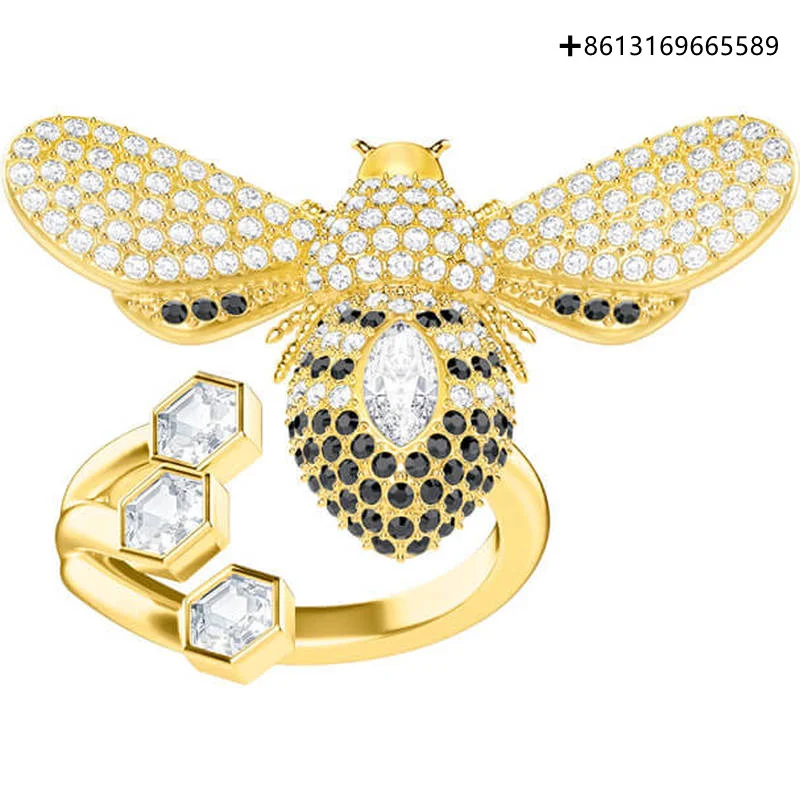 HERO Original Re-Engraved High Quality 1:1 SWA Bee Inlaid With Cubic Zirconia Plated Gold Ring With Logo Free Envelope Mail
HERO Original Re-Engraved High Quality 1:1 SWA Bee Inlaid With Cubic Zirconia Plated Gold Ring With Logo Free Envelope Mail
