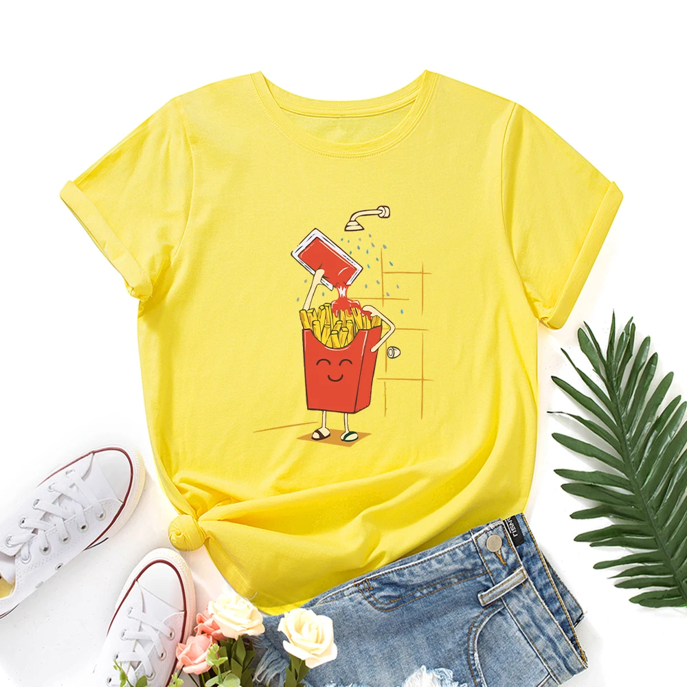 Summer Cotton Women T Shirt Oversizesd Fries Ideas Print Short Sleeve Graphic Tee Tops Casual O-Neck Female TShirt Drop Ship
Summer Cotton Women T Shirt Oversizesd Fries Ideas Print Short Sleeve Graphic Tee Tops Casual O-Neck Female TShirt Drop Ship