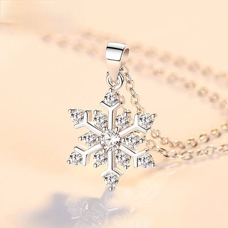 3A Cubic Zircon Crystal Christmas Snowflake Necklace Pendant S925 Sterling Silver Clavicle Necklace Pendant Jewlery for Women 
3A Cubic Zircon Crystal Christmas Snowflake Necklace Pendant S925 Sterling Silver Clavicle Necklace Pendant Jewlery for Women