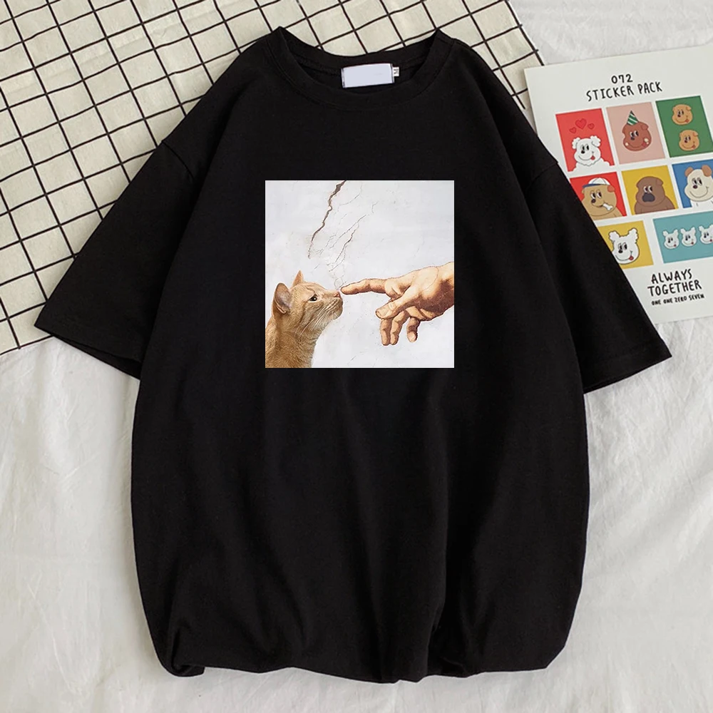 Finger Touching Cute Cat Printing Mens T-Shirt Creativity High Quality Tshirts Vogue Slim T Shirts Street Casual Man Tee Shirt
Finger Touching Cute Cat Printing Mens T-Shirt Creativity High Quality Tshirts Vogue Slim T Shirts Street Casual Man Tee Shirt