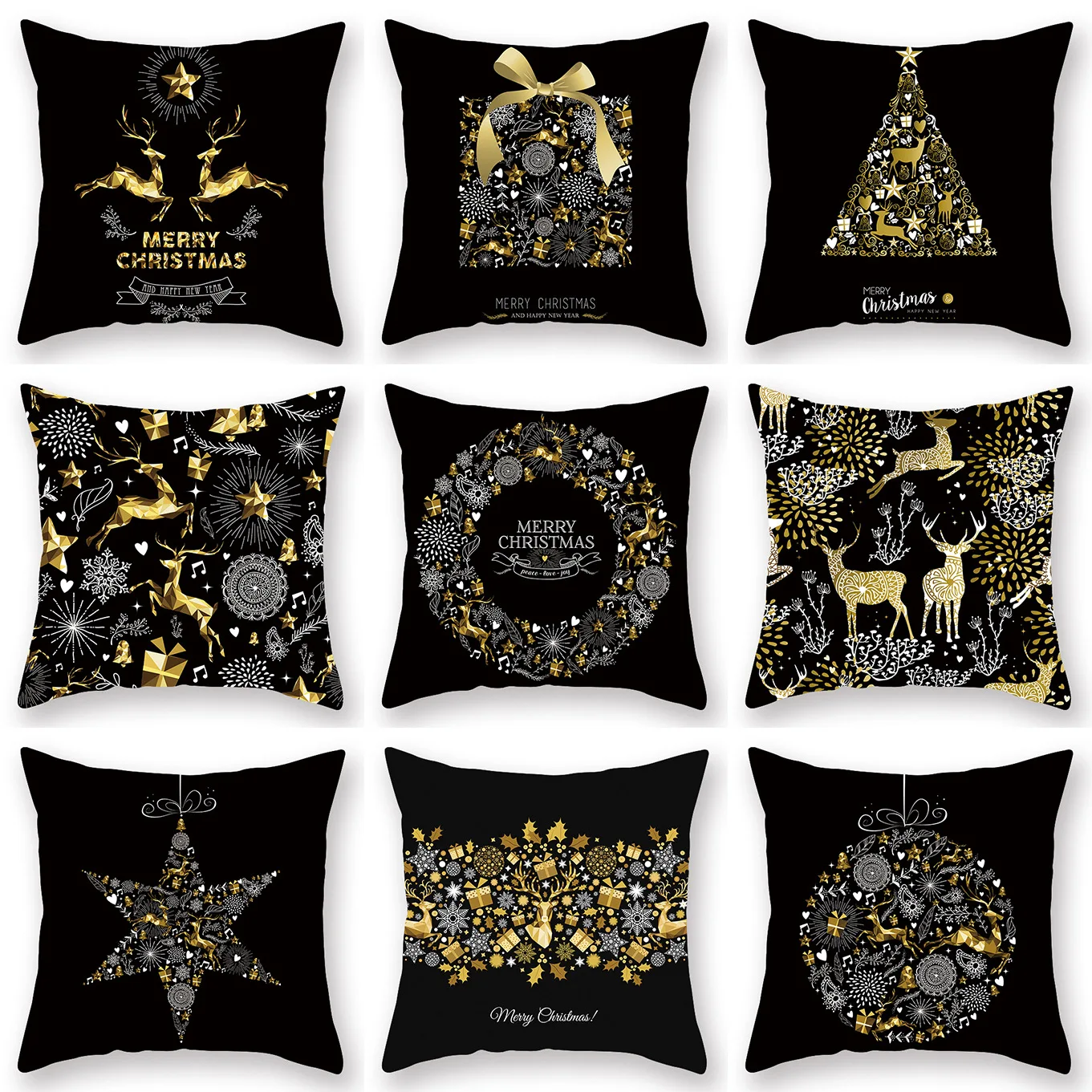 45cm Christmas Black Gold Cushion Cover for Christmas Decorations Indoor Home Ornaments Natal Navidad Gift New Year 2022
45cm Christmas Black Gold Cushion Cover for Christmas Decorations Indoor Home Ornaments Natal Navidad Gift New Year 2022