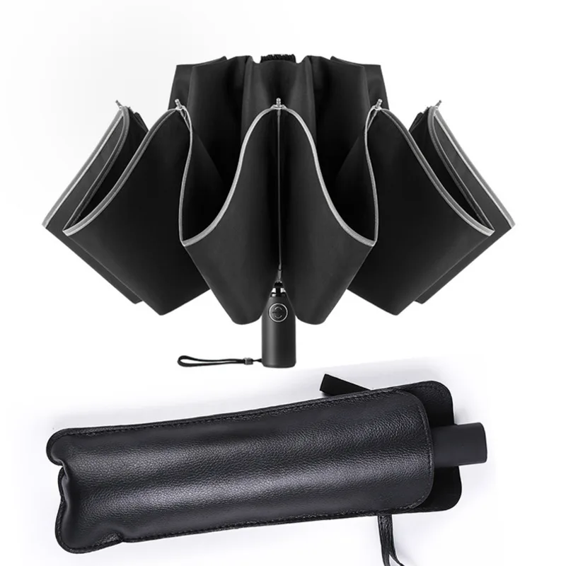 Automatic Umbrella Reverse Folding Business Umbrella With Reflective Strips Umbrellas Rain For Men Women Windproof Male Parasol
Automatic Umbrella Reverse Folding Business Umbrella With Reflective Strips Umbrellas Rain For Men Women Windproof Male Parasol