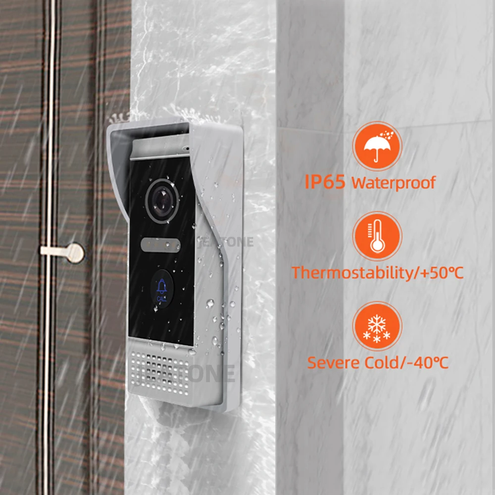 

7'' WIFI IP Video Door Phone Intercom Wireless Door Bell Speaker Access Control System Touch Screen Motion Detection for 2 Doors