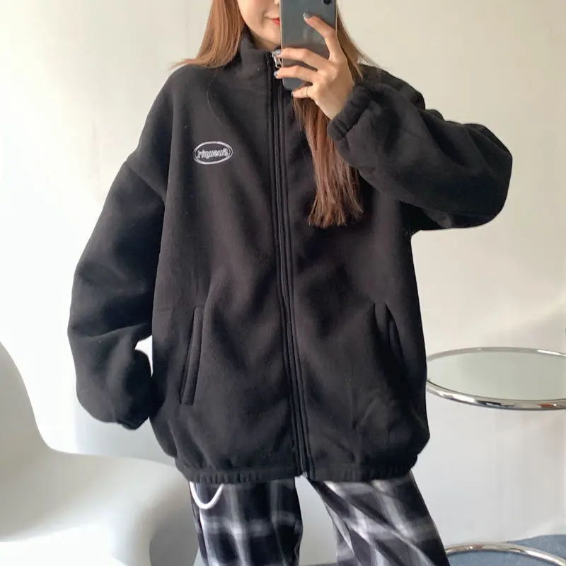 Women's Jacket Polar Fleece Loose High Quality 2021 New Sweatshirt High Neck Long Sleeve Plus Fleece Hoodie Women's Top
Women's Jacket Polar Fleece Loose High Quality 2021 New Sweatshirt High Neck Long Sleeve Plus Fleece Hoodie Women's Top