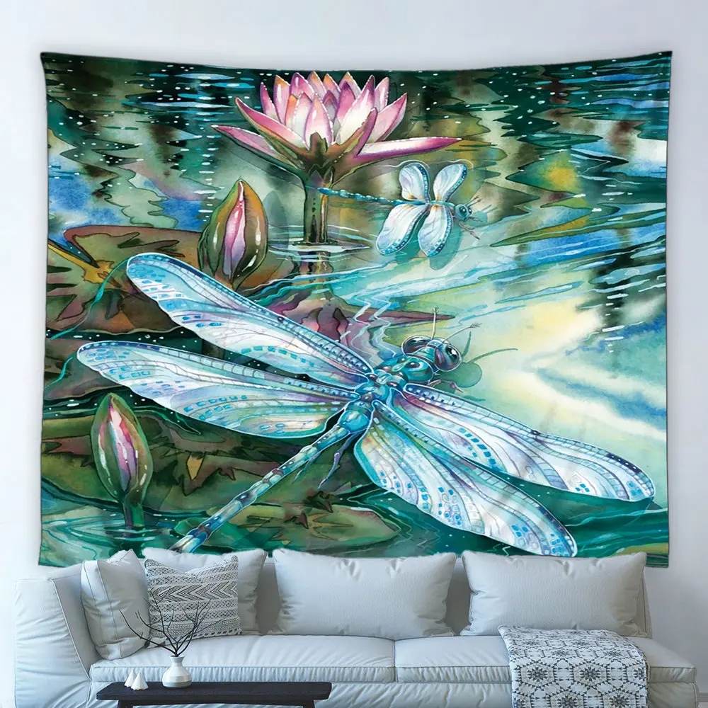 Oil Painting Aesthetics Tapestry Lotus Flower Dragonfly Animal Colorful Abstract Hippie Wall Hanging Cloth Bedroom Home Decor
Oil Painting Aesthetics Tapestry Lotus Flower Dragonfly Animal Colorful Abstract Hippie Wall Hanging Cloth Bedroom Home Decor