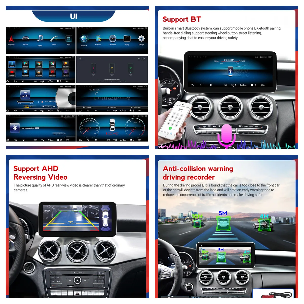 Автомобильный мультимедийный плеер Android GPS радио для Mercedes Benz ML Class GLK GLS GLE SLK SLC SL W166