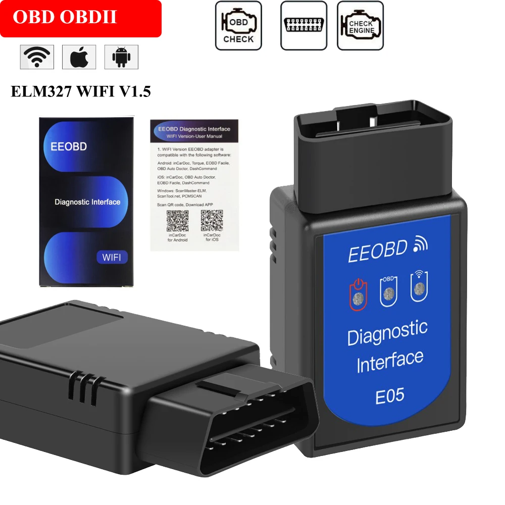 12 В автомобильный OBD2 сканер EML327 WIFI V1.5 Диагностический тестер для TOYOTA VERSO Yaris Prius RAV4
