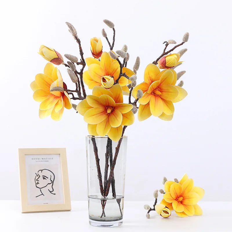 New Simulation 3D Magnolia Flower Single 2 Heads Feel Artificial Flower DIY Home Living Room Restaurant Hotel Decoration Cheap
New Simulation 3D Magnolia Flower Single 2 Heads Feel Artificial Flower DIY Home Living Room Restaurant Hotel Decoration Cheap