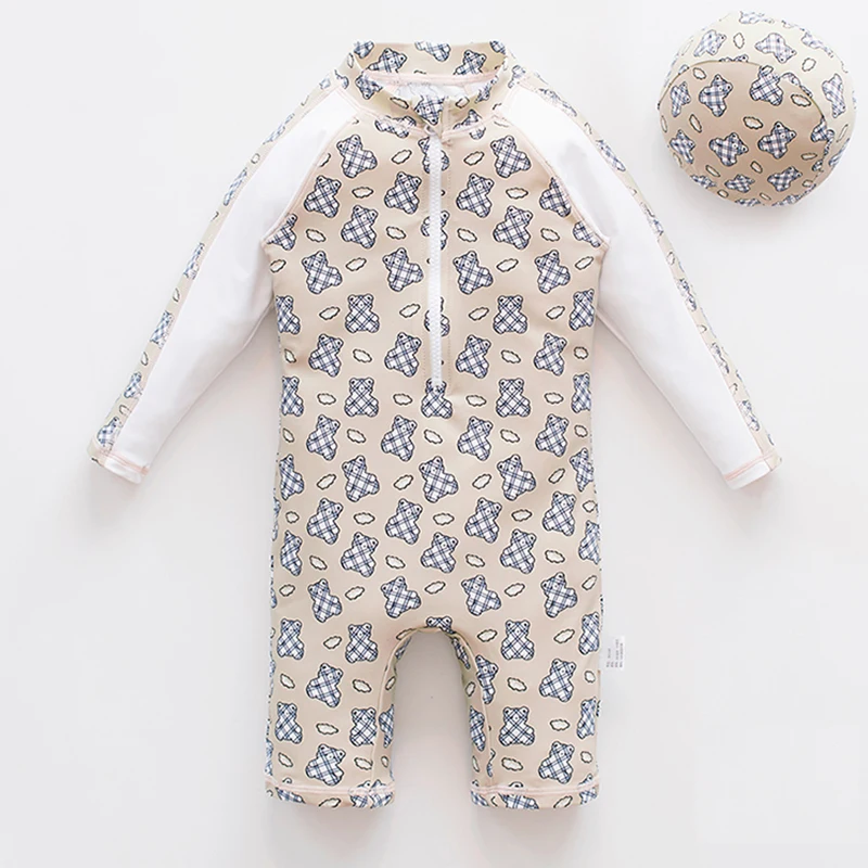 Nylon UPF50+ Baby Swimsuit 2021 New Boys Sunscreen Children's One-piece Long-sleeved Quick-drying Swimsuits Cute Bear Swimwear
Nylon UPF50+ Baby Swimsuit 2021 New Boys Sunscreen Children's One-piece Long-sleeved Quick-drying Swimsuits Cute Bear Swimwear