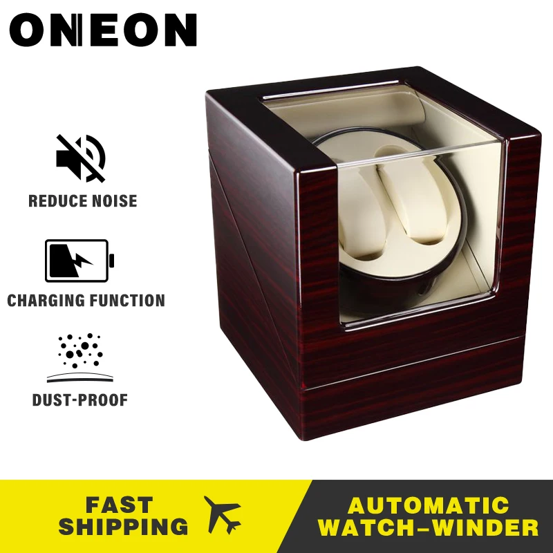 ONEON Новинка 2 + 0 Автоматическая намотка для часов коробка хранения деревянная