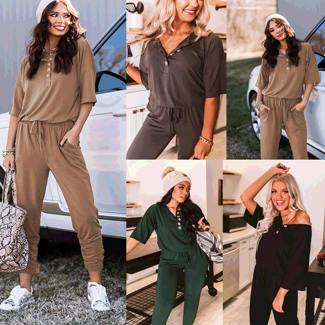 Women's New Summer 2021 Loose And Fashionable Casual Solid Color Single Breasted Waist Closing Jumpsuit For Women
Women's New Summer 2021 Loose And Fashionable Casual Solid Color Single Breasted Waist Closing Jumpsuit For Women