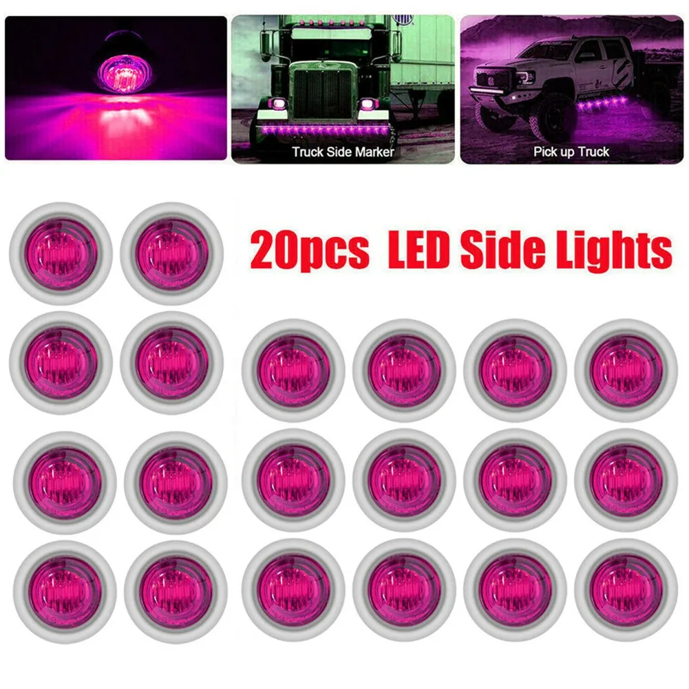 20pcs Round Side Marker Lights Car Truck Trailer Van Green/Pink Purple 3/4\" LED Bullet Light Mini Round Truck Marker Light
20pcs Round Side Marker Lights Car Truck Trailer Van Green/Pink Purple 3/4\" LED Bullet Light Mini Round Truck Marker Light