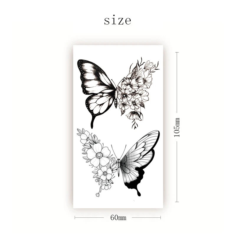 Waterproof Temporary Tattoo Sticker Black Butterfly Rose Flower Animal MOON Fake Tattoos Flash Tatoos Chest Body Art Women Men
Waterproof Temporary Tattoo Sticker Black Butterfly Rose Flower Animal MOON Fake Tattoos Flash Tatoos Chest Body Art Women Men