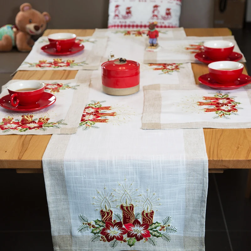 Christmas Embroidered Placemat Table runner Square Rectangle Tablecloth Holiday Party Water-washable
Christmas Embroidered Placemat Table runner Square Rectangle Tablecloth Holiday Party Water-washable
