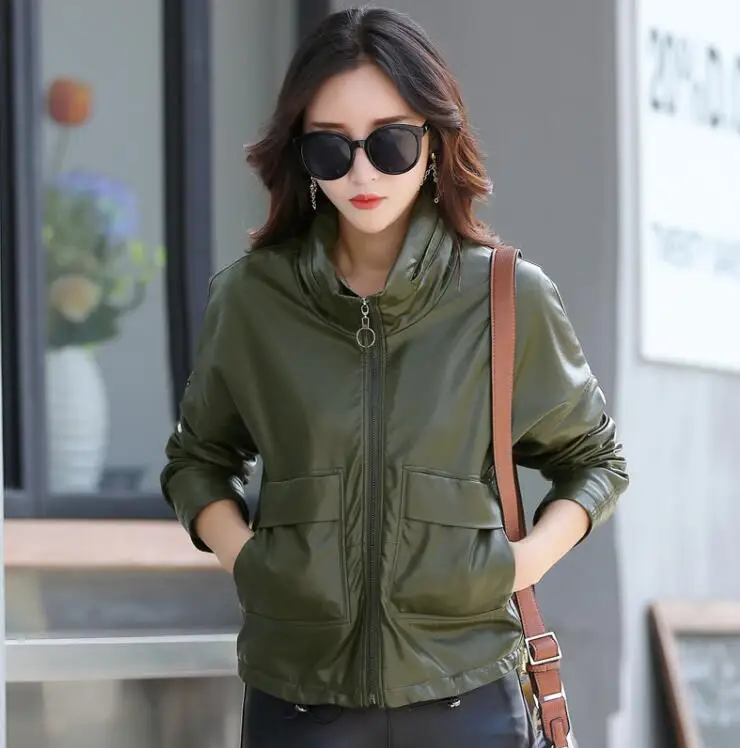 2022 Spring And Autumn Women Leather Jacket Army Green Female Outerwear Coats Lady
2022 Spring And Autumn Women Leather Jacket Army Green Female Outerwear Coats Lady
