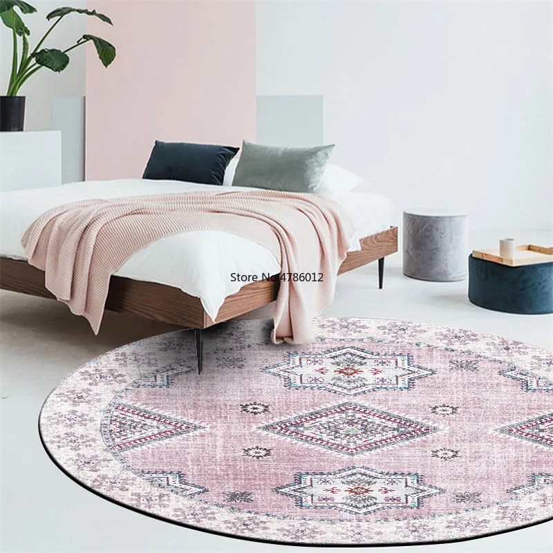 

150 см богемный геометрический этнический стиль розовый коричневый гостиная спальня подвесная корзинка на стул круглый напольный коврик ко...