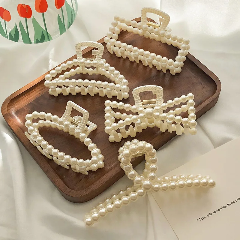 Fashion Hair Claw Clips For Women Horsetail Clip Geometric Imitation Pearl Hairpin Crab hair claw clip
Fashion Hair Claw Clips For Women Horsetail Clip Geometric Imitation Pearl Hairpin Crab hair claw clip