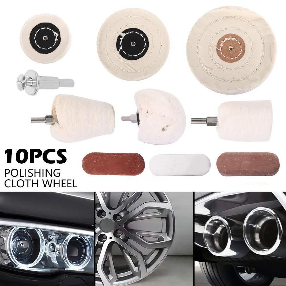 10 Pcs Car Polishing Pads Buffing Wheel Mop Kit For Metal Grinder Polisher Drill Automobile Mirror Polishing Cotton Wheel
10 Pcs Car Polishing Pads Buffing Wheel Mop Kit For Metal Grinder Polisher Drill Automobile Mirror Polishing Cotton Wheel