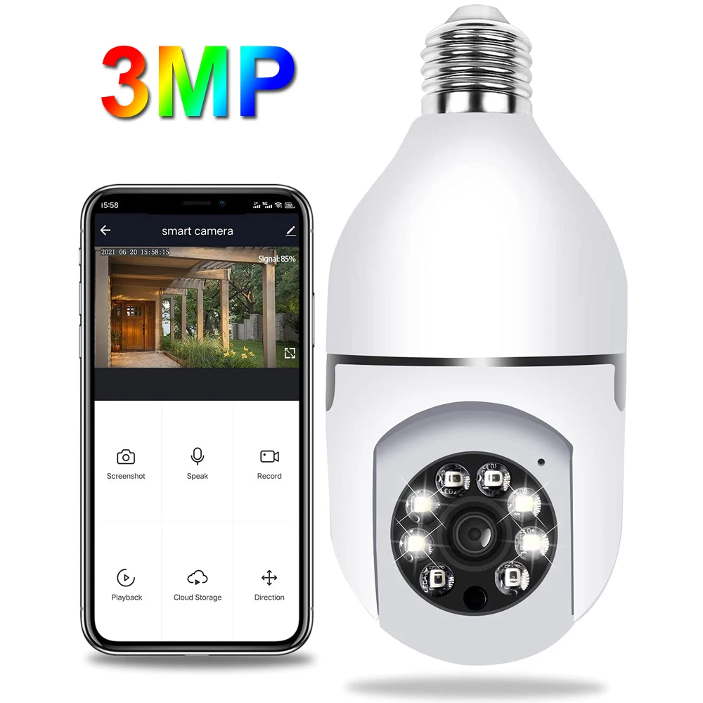 Ламповая камера E27, 3 Мп, система видеонаблюдения, Wi-Fi, вращение на 360 градусов, панорамная фотокамера стандарта s, IP, PTZ, домашняя камера
Ламповая камера E27, 3 Мп, система видеонаблюдения, Wi-Fi, вращение на 360 градусов, панорамная фотокамера стандарта s, IP, PTZ, домашняя камера