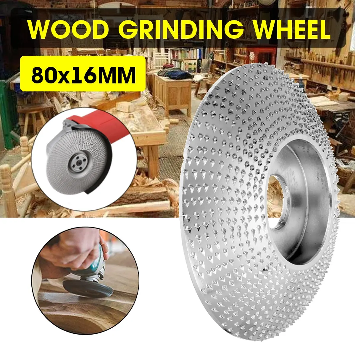 Round Wood Angle Grinding Wheel Abrasive Disc Angle Grinder Carbide Coating 16mm Bore Shaping Sanding Carving Rotary Tool
Round Wood Angle Grinding Wheel Abrasive Disc Angle Grinder Carbide Coating 16mm Bore Shaping Sanding Carving Rotary Tool