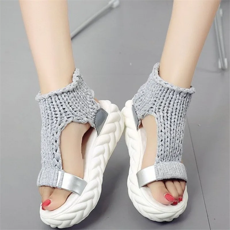 Knitted Elastic Sandals New Summer Shoes Women Fashion Mesh Open Toe Flat Sandals Sweet Hollow Slip-On Female Platform Shoes
Knitted Elastic Sandals New Summer Shoes Women Fashion Mesh Open Toe Flat Sandals Sweet Hollow Slip-On Female Platform Shoes