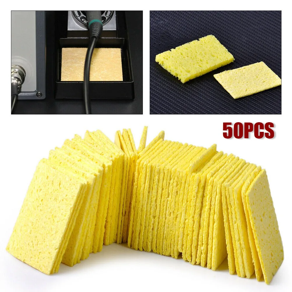 50pcs Yellow Soldering Iron Cleaning Pads Sponge Solder Welding Iron Tip Sponges Rectangular 50x35x2mm
50pcs Yellow Soldering Iron Cleaning Pads Sponge Solder Welding Iron Tip Sponges Rectangular 50x35x2mm