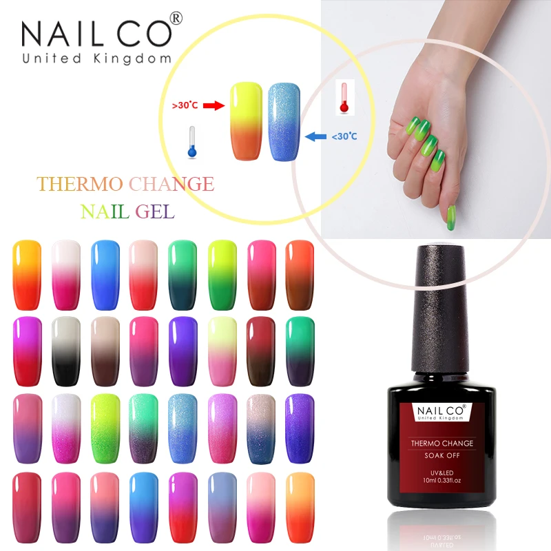 

NAILCO 10ML Thermal Temperature Color Changing Art Gel Nail Polish Absorb Shine Soak Off Gel LED UV Gellak Hybrid Lacquer