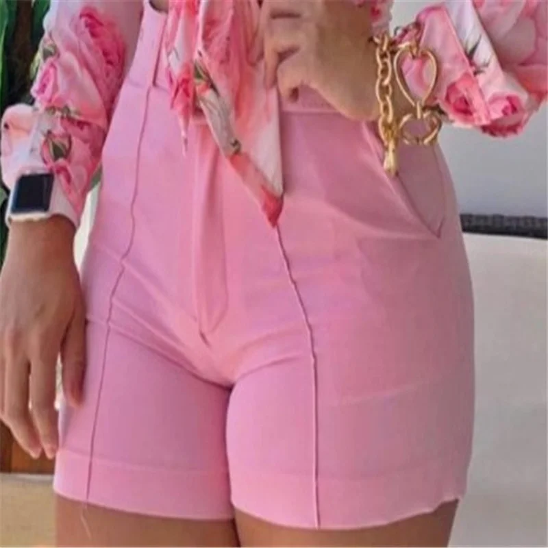 Sets Summer Clothes Longsleeve for Women Shirt Plus Size Shorts Sets Women's Stand Collar Blouse High Waist Shorts Two Piece Set 
Sets Summer Clothes Longsleeve for Women Shirt Plus Size Shorts Sets Women's Stand Collar Blouse High Waist Shorts Two Piece Set