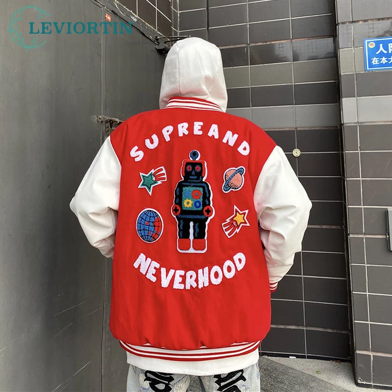 2021 Spring And Autumn Temperament Retro Embroidered Baseball Coats Men's And Women's Ins Versatile Loose Jacket Hio Hop
2021 Spring And Autumn Temperament Retro Embroidered Baseball Coats Men's And Women's Ins Versatile Loose Jacket Hio Hop