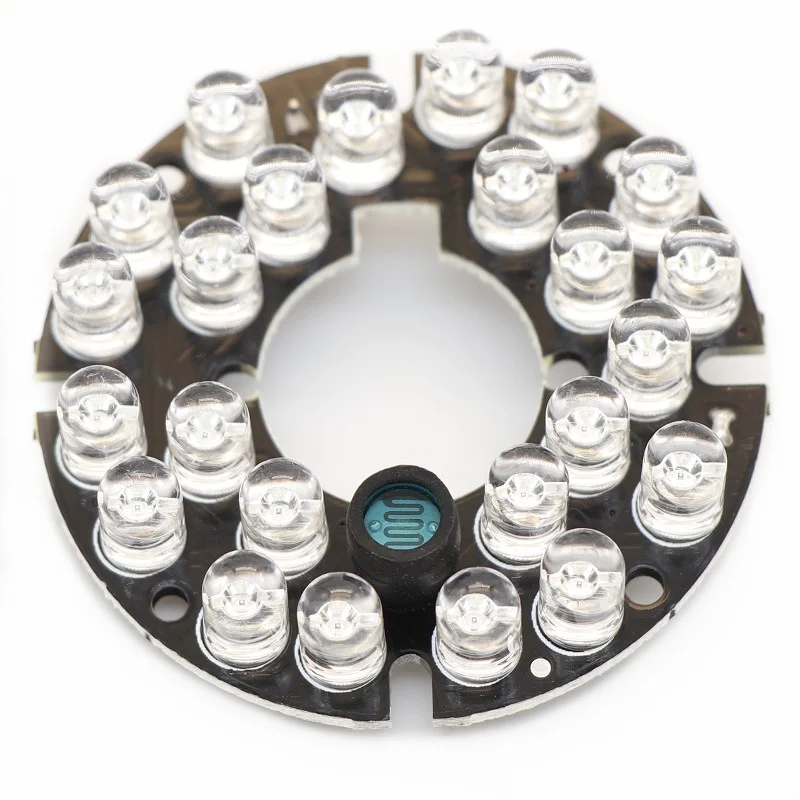 90 degrees CCTV Accessories infrared light 24 Grain IR LED board for Surveillance cameras night vision diameter 44mm
90 degrees CCTV Accessories infrared light 24 Grain IR LED board for Surveillance cameras night vision diameter 44mm