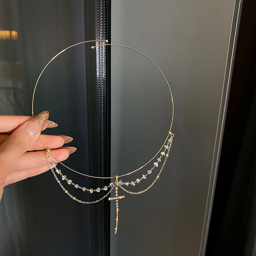 Korean Cross Pendant Open Choker Necklace For Ladies Elegant Crystal Cuff Collar Necklace Statement Party Fashion Jewelry
Korean Cross Pendant Open Choker Necklace For Ladies Elegant Crystal Cuff Collar Necklace Statement Party Fashion Jewelry