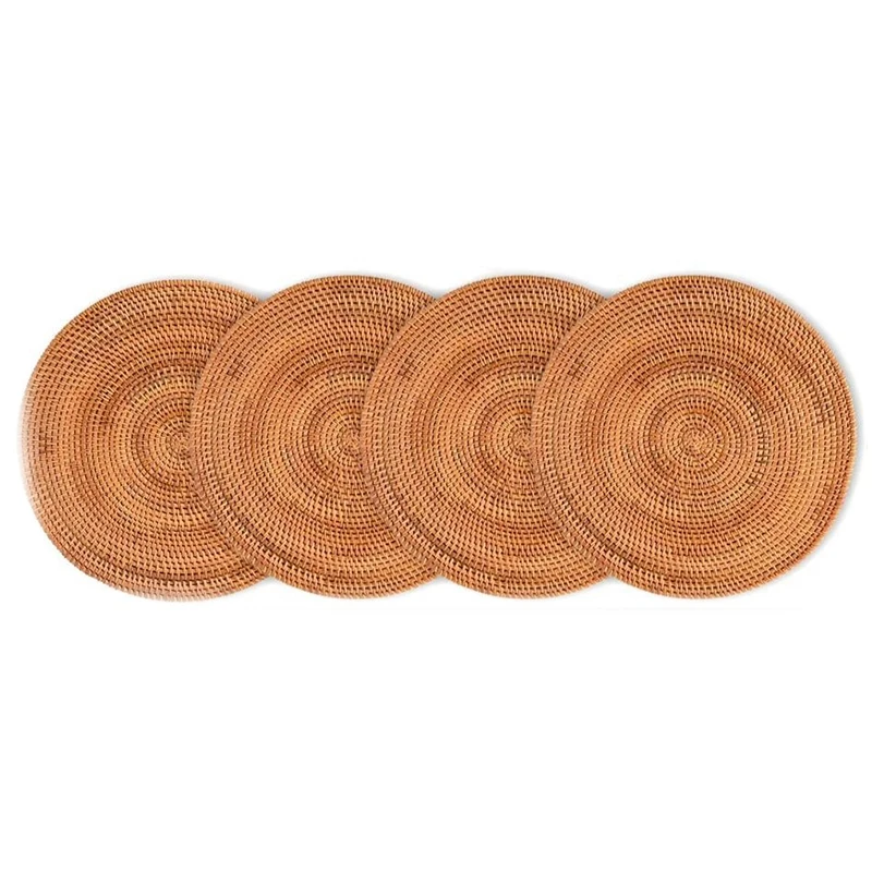 4 Pcs Handmade Round Natural Rattan Placemat Farmhouse Round Wicker Placemats for Dining Table,Wedding,Parties,BBQ's,Etc
4 Pcs Handmade Round Natural Rattan Placemat Farmhouse Round Wicker Placemats for Dining Table,Wedding,Parties,BBQ's,Etc