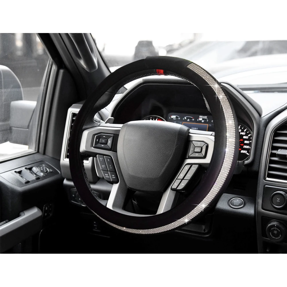 MUCHKEY Brand For Ford F150 2018 Car Steering Wheel Cover Luxury Crystal Leather Anti-Slip Auto Accessories Interior
MUCHKEY Brand For Ford F150 2018 Car Steering Wheel Cover Luxury Crystal Leather Anti-Slip Auto Accessories Interior