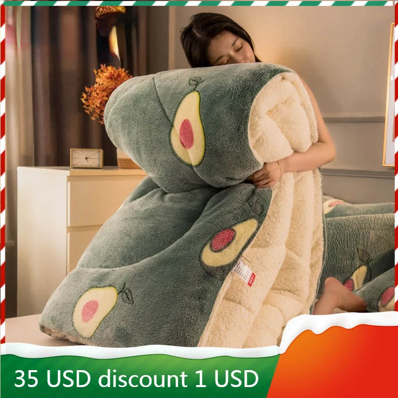 

Одеяло из овечьей шерсти зимнее одеяло 5 кг двухстороннее Флисовое одеяло утолщенное теплое осенне-зимнее плюшевое одеяло
