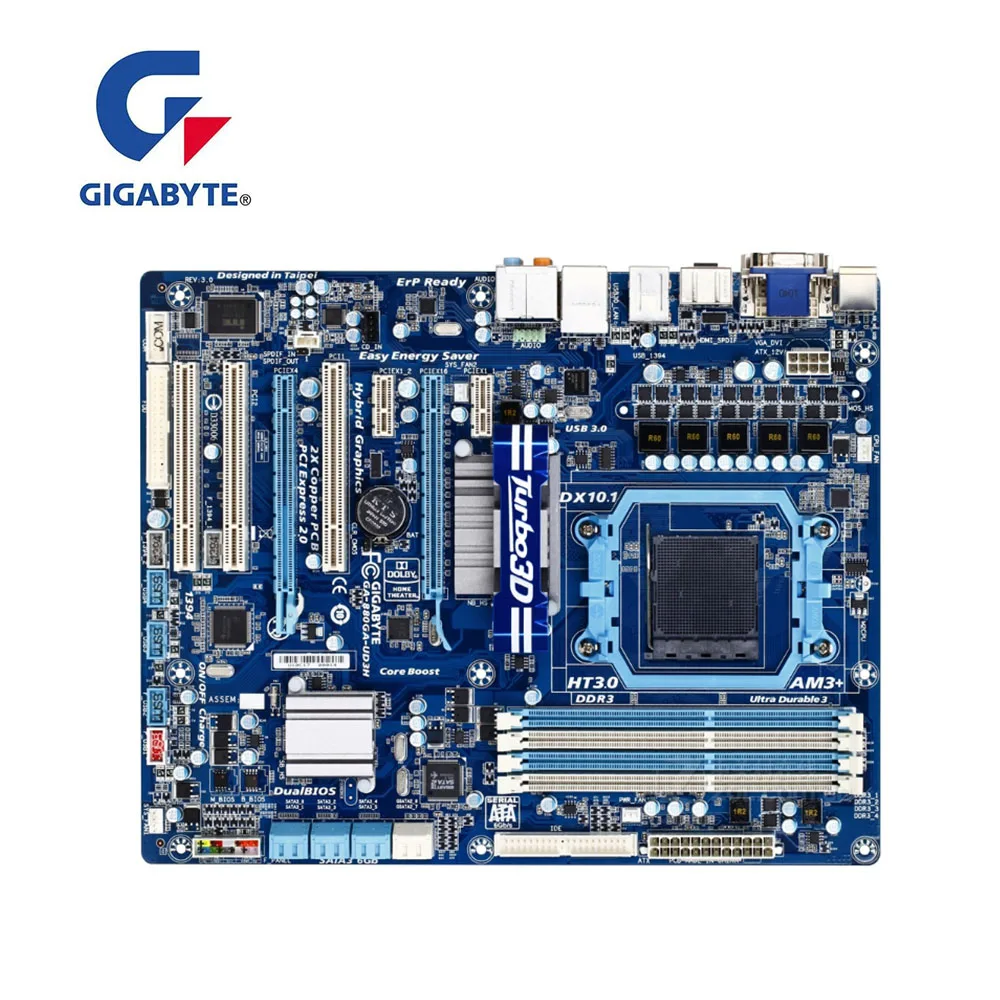 Для GIGABYTE GA 880GA UD3H(rev.3.1) компьютера UD3H материнская плата AM3b AM3 + DDR3 для AMD 880 б/у