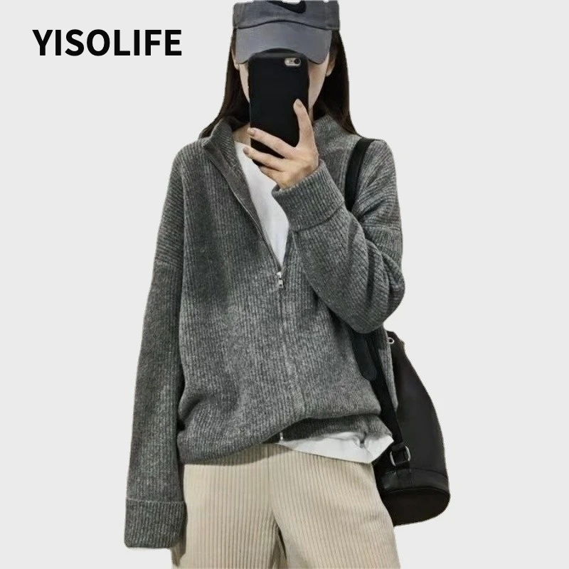 Autumn And Winter Plus size Thickened Zipper Cardigans Loose High Collar Sweater Coat Jacket Women's Knit cardigan
Autumn And Winter Plus size Thickened Zipper Cardigans Loose High Collar Sweater Coat Jacket Women's Knit cardigan