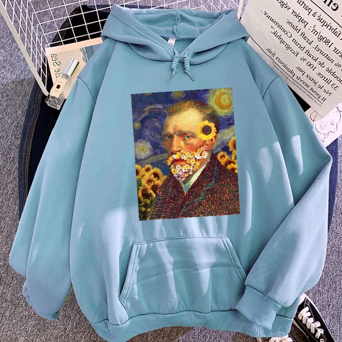 Woman Van Gogh Sunflowers Print Hooded Sweatshirt with Pockets Harajuku Aesthetic Pullover Casual Loose Fit Harajuku Tops
Woman Van Gogh Sunflowers Print Hooded Sweatshirt with Pockets Harajuku Aesthetic Pullover Casual Loose Fit Harajuku Tops